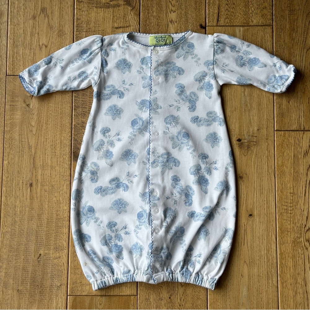 Kissy Kissy Qt Qt Blue Floral Convertible Gown OS